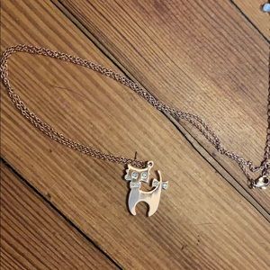 Rose gold cat necklace